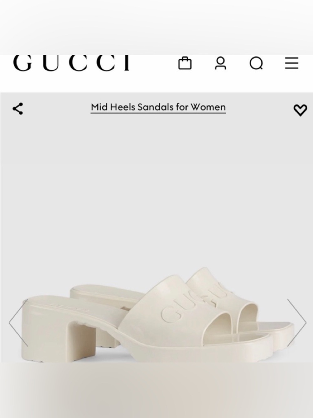 Gucci Women's Ivory Embossed Logo Slide Sandals - Picture 5 of 15